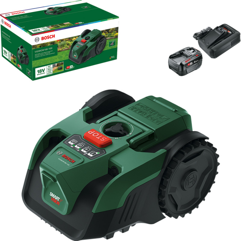 Bosch VISIMOW 18V-100 100 m² - 4,0 Ah Test Robotplæneklipper